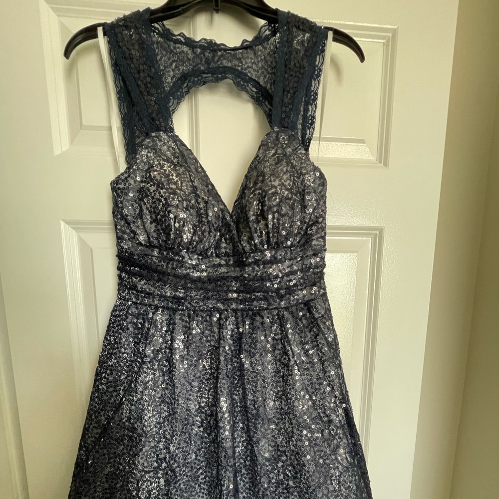 Navy Sequin B. Darlin short dress